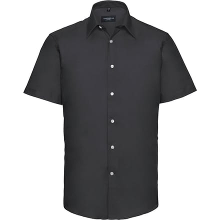 Russell Collection Heren Oxford Easy-Care Tailored Shirt (Zwart)
