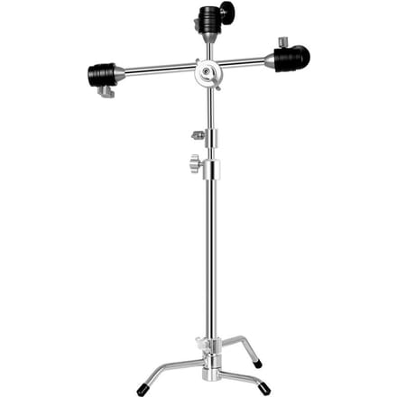 Andoer Mini C-Stand 20,8 pouces trépied de bureau support de téléphone en alliage d'aluminium capacité de charge 10 kg/22 lb 2 argenté