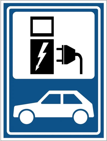Elektrisch laden bord - E14 | gecoat dibond materiaal | 60 x 45 cm