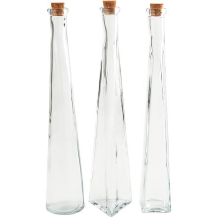 VBS Glazen flessen "Geo", set van 3