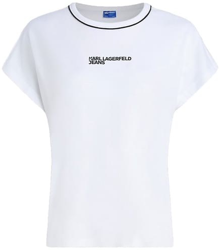 Karl Lagerfeld Jeans Drapey Logo T-shirt Met Korte Mouwen Wit M Vrouw