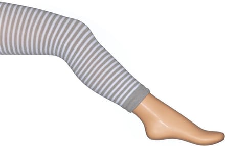 Bonnie Doon  - Kinderen - Breton Stripe Legging  - Voetloze Maillots  - Light Grey - Maat 104-110