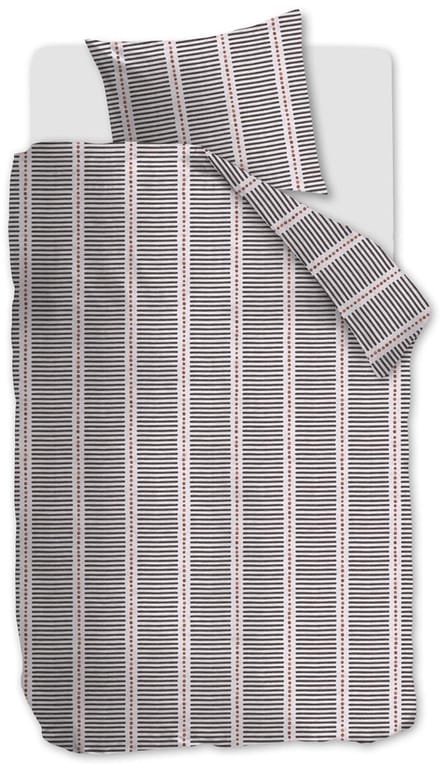 Vtwonen Stip and Stripe dekbedovertrek - Eenpersoons - 140x200/220 cm - Blush
