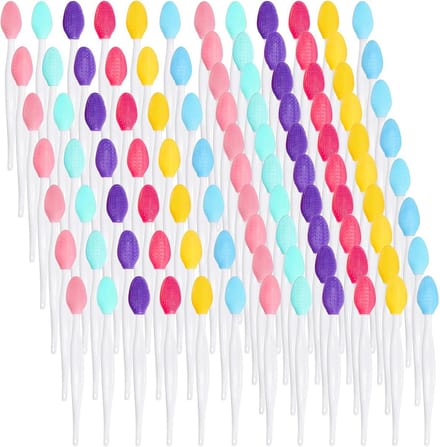 Dubbelzijdige Siliconen Lippenborstel | 100 Stuks Exfoliërende Lip Scrub Tools voor Soepelere Lippen