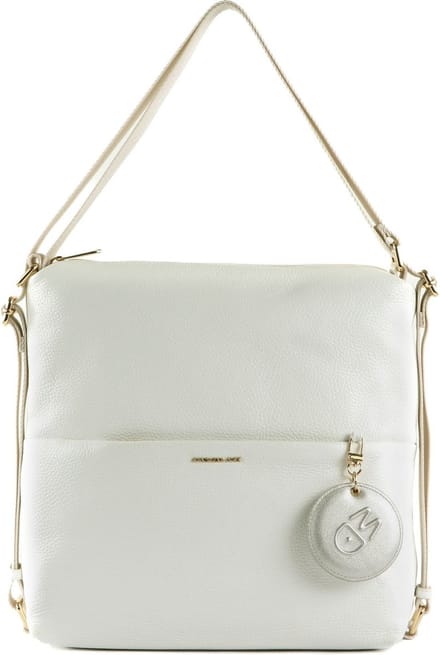 MANDARINA DUCK Leren Schoudertas Rugzak Mellow Leather Hobo Optical White Wit
