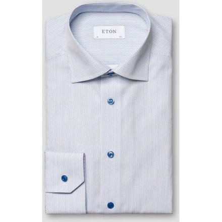 Eton Overhemd Micro Pattern Signature Poplin Blauw / male
