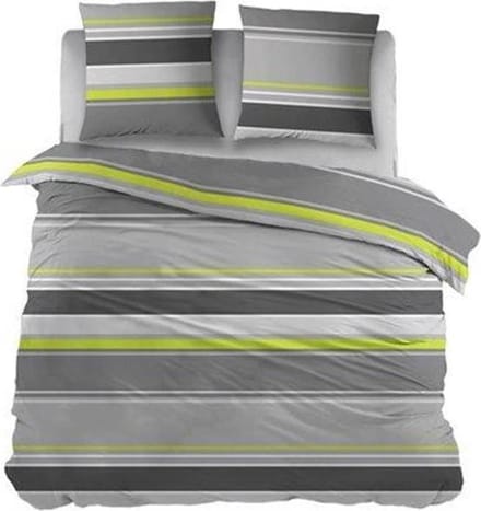 Snoozing Basha - Flanel - Dekbedovertrek - Eenpersoons - 140x200/220 cm + 1 kussensloop 65x65 cm - Lime