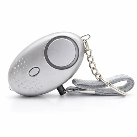 Veiligheidsalarm- zelfverdediging- 130DB geluid- sleutelhanger- Zilver