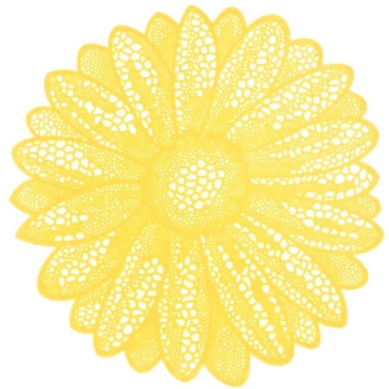 Unique Living placemat flower 38cm Ø yellow