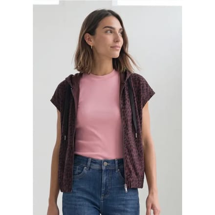 Vest met capuchon en print