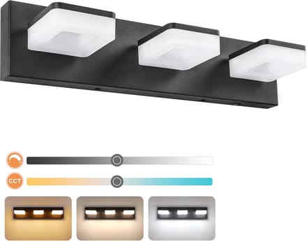 Make-up Lamp - Verlichting Spiegellamp - Make-up Aanbrengen - Drie Lampen - 18 Watt - Zwart