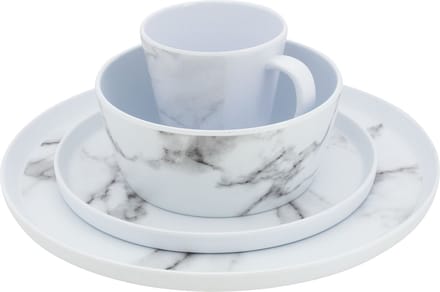 Eurotrail Serviesset Marble Marmerlook 16 delig Melamine