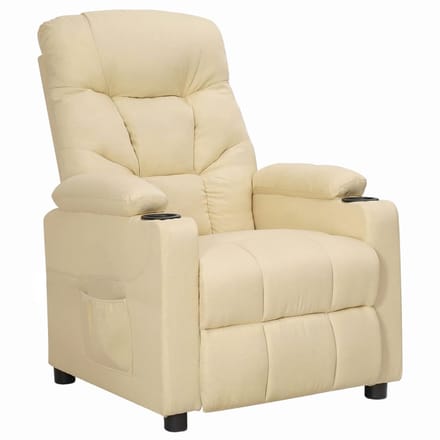 vidaXL - Fauteuil - verstelbaar - stof - crèmekleurig