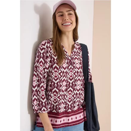 3/4-mouwen blouse met grafisch patroon