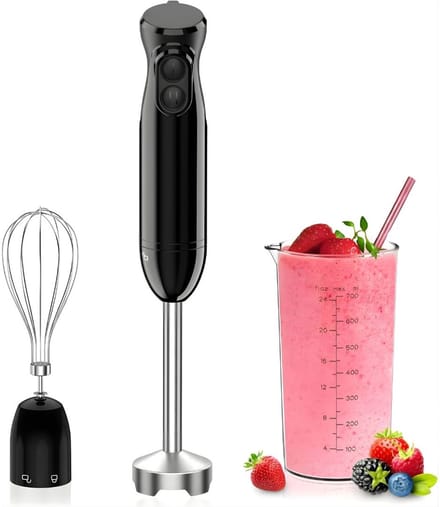 KAD® Staafmixer Set - Complete Mixer Set - Multifunctionele Mixer & Hakmolen - Zwart - 10cm x 21cm x 24cm