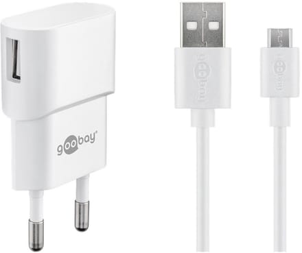 Goobay USB lader | incl. Micro USB kabel | 5W | wit | 1 meter