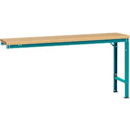 Manuflex aanbouwtafel UNIVERSAL Speciaal, 1750 x 800 mm, multiplex natuur, waterblauw