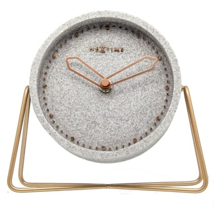 NeXtime Cross Table – Tafelklok – 17.5 × 15.5 × 5 cm – Polyresin – Grijs