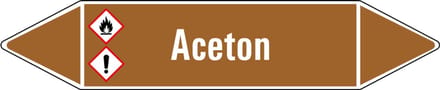 Aceton leidingmarkering op vel 252 x 52 mm - 3 per vel