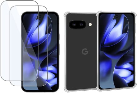 ChiGuard Hoesje & 2x Screenprotector geschikt voor Google Pixel 9a – Gehard Glas Cover + Shock Proof Case – Transparant