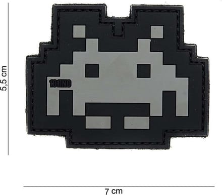 101 Inc Embleem 3D Pvc Space Invader Grijs/Zwart  14058
