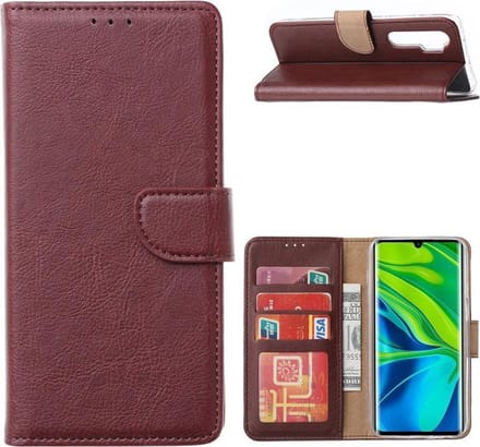 Bookcase Geschikt voor: Xiaomi Mi Note 10 Lite - Wijnrood - portemonnee hoesje