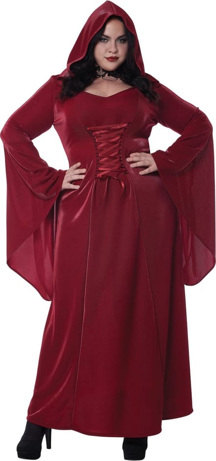 Vegaoo - Grote maat rood gothic kostuum voor dames