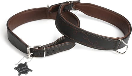 Swirl - Hondenhalsband - Leer - Zwart - 68-76 cm x 45 mm