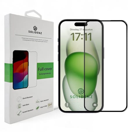 Solidenz Screenprotector - Geschikt voor Apple iPhone 16 Pro - Premium Fullcover
