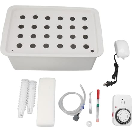 24 Gaten Grijs Hydroponisch Systeem Kweekbox met Timer Zuurstofpomp Hydroponisch Systeem Plantenbak VS gray