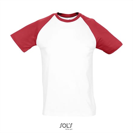 SOL'S Raglan T-Shirt Funky 150 L140 - White/Red - M