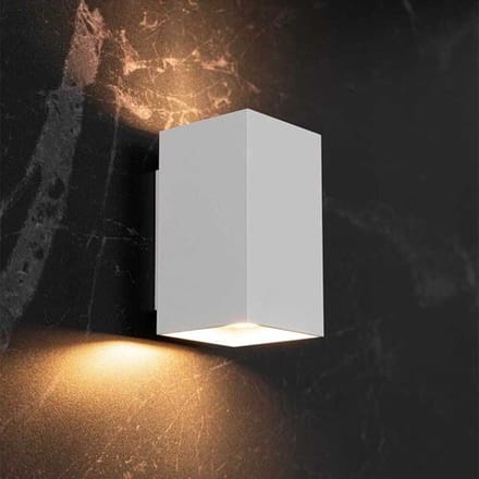 HOFTRONIC – Rechthoekige wandlamp – Up and downlight – Dimbaar – GU10 fitting – Mat wit aluminium – IP20 – Binnengebruik