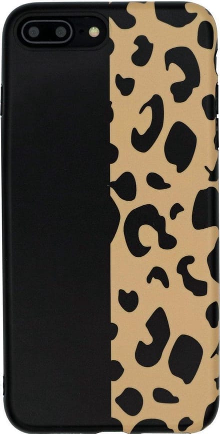 Geschikt voor Apple iPhone 7 - 8 Backcover - Bruin / Zwart - Tijgerprint - Soft TPU