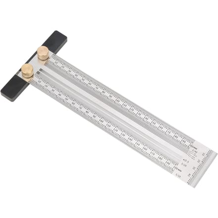 Règle en T 200 mm Menuiserie Acier Inoxydable Règle de Marquage Bricolage Outil de Mesure Traçage de Ligne white
