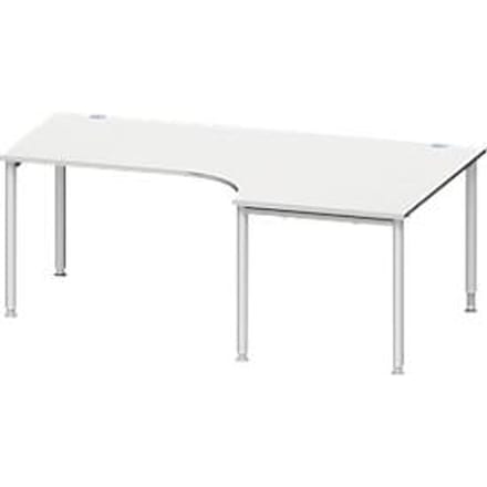 Schäfer Shop  Genius Hoekbureautafel MODENA FLEX 90°, aanbouw rechts, B 2000 mm, lichtgrijs