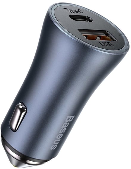 Baseus Golden Contactor Pro car charger USB + USB-C QC4.0+ PD SCP 40W (gray)