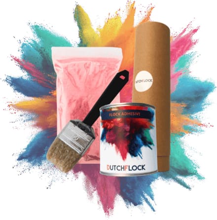 Flocking Kit Roze Medium | 200gr. flocking poeder - 250ml flock lijm - applicator - kwast