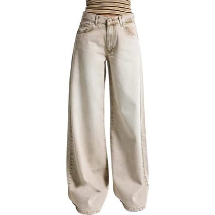 It's Basic - ELENA PALAZZO MID RISE JEANS - OAT