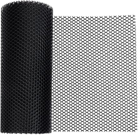 Dailygoods - 5m x 30cm Zwart Plastic Kippengaas Hekwerk - Pluimvee Schermen Met Kabelbinder