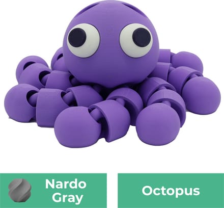 Flexibele octopus beeld – Decoratief beeld - Nardo Grijs - 3d geprinte beeld – Unieke woondecoratie - 25CM
