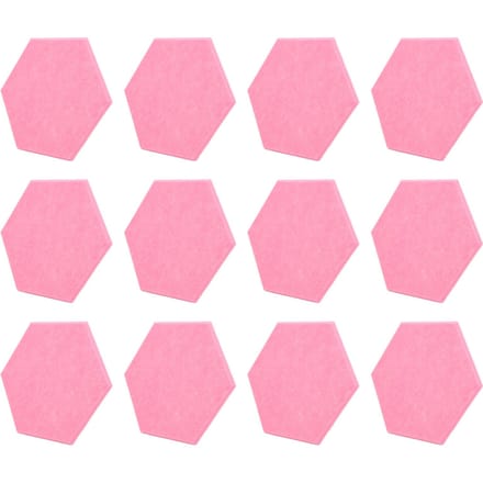 12 Pièces Panneau d'Absorption Sonore Hexagone Adhésif Panneaux Acoustiques Cales Mur Enceinte Insonorisée Rose
