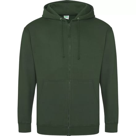 Vegan Hoodie met ritssluiting en capuchon Bottle Green - M