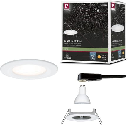 LED-inbouwlamp Nova star IP44 rond 78 mm GU10 6,5W 460lm 230V 2700K Wit mat