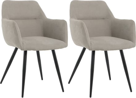 Lina® Nova Eetkamerstoelen - Grijs - Set van 2 - Stof
