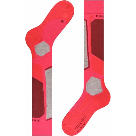 FALKE SK2 warm dik wol functioneel materiaal skisokken dames rood - maat 41-42