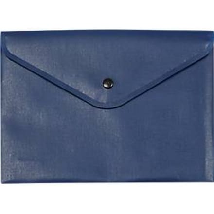 Documenttas FolderSys, zwarte drukknoopsluiting, polypropyleen, formaat A5, blauw, 10 stuks