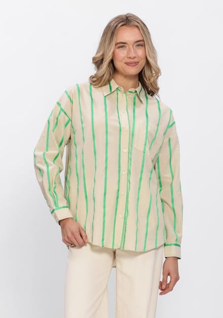 Minus Mseleni Oversize Shirt Dames - Jurken - Beige - Maat 42