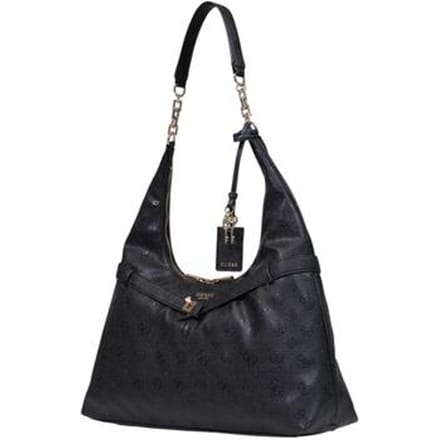 GUESS schoudertas Ella Logo Hobo Black Logo zwart