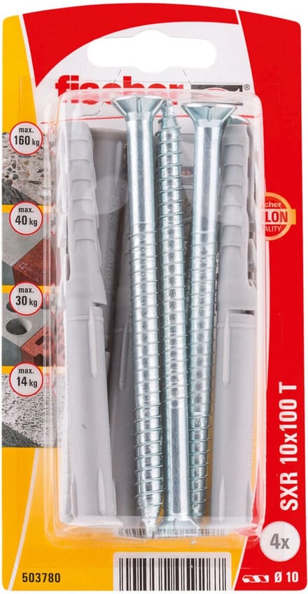 Fischer 503780 SXR 10 x 100 T K NV Constructie plug 100 mm 1 set(s)
