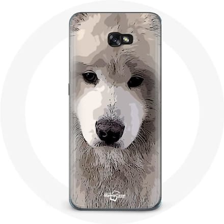 Coque - Samsung - Galaxy A8 2016 - Souple - Gris - Samoyède gris